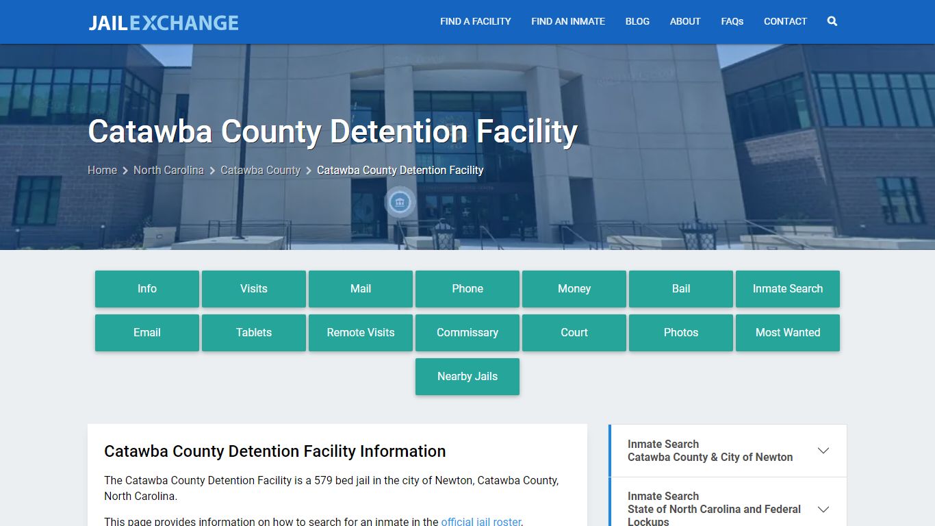 Catawba County Detention Facility, NC Inmate Search, Information