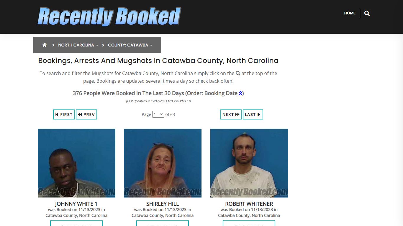 Bookings, Arrests and Mugshots in Catawba County, North Carolina